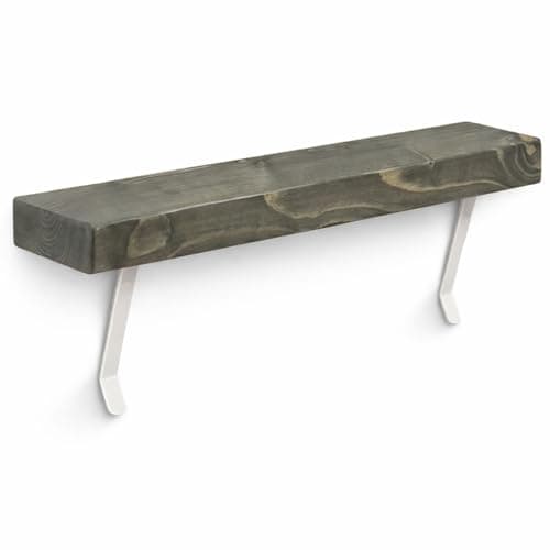 Image of MKGT No Drill Radiator Shelf – Solid Wood Floating Shelf for Hallway & Living Room – Handmade in UK Radiator Cover Top Shelf with Brackets (Driftwood, 100cm)
