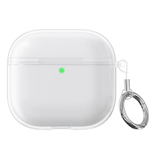 Image of Silicone Case for AirPods 4 Case Clear 2024, Soft Transparent Cover, Protective Cover Apple Airpods 4, Effective Impact and Scratch Protection, Protective Cases with Carabiner