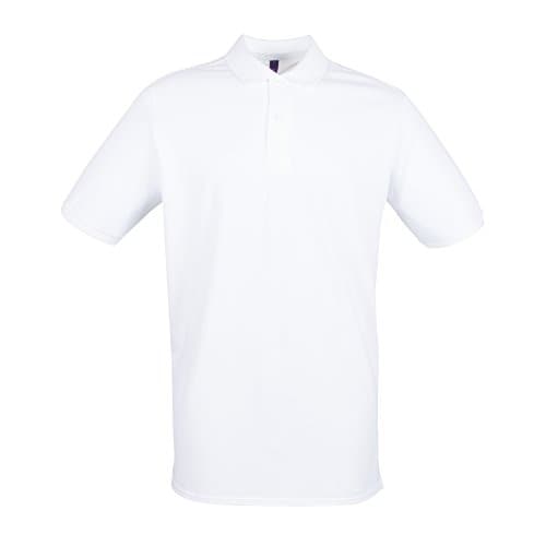 Image of Henbury Mens Modern Fit Cotton Pique Polo Shirt (XXL) (White)