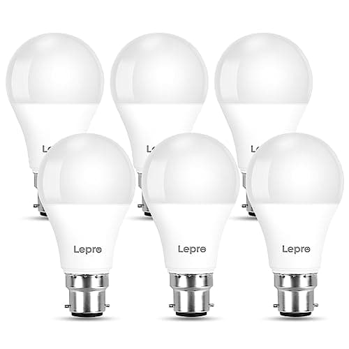 Image of Lepro Bayonet Light Bulb, Cool White 6500K, 60W Equivalent, 8.5W 806LM B22 LED Bulb Daylight White, Energy Saving Light Bulbs Bayonet, Non-dimmable, Pack of 6