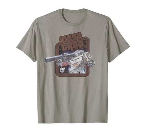 Image of Transformers Megatron Decepticon Leader Retro Logo T-Shirt, Men, Slate Grey, X-Large