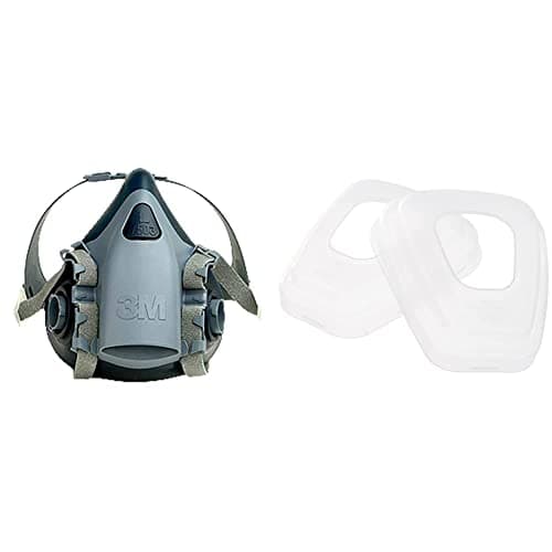 Image of 3M 7503 Soft Silicone Half Face Mask, Large, Multicolor & K0501 70-0707-5798-7 Bag of 2 Rings for combination of dust filters