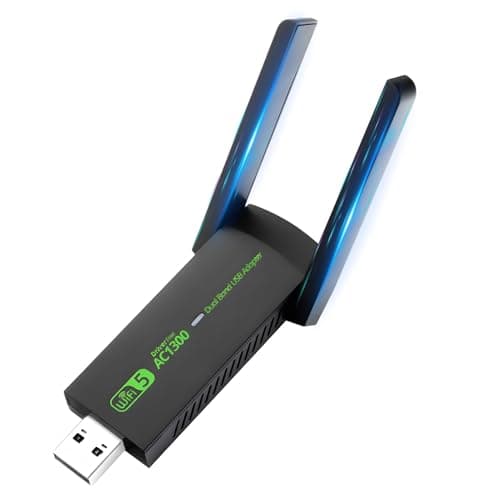 Image of USB WiFi Adapter for PC, Dual Band 1300Mbps 5GHz/2.4GHz USB Wireless Network Dongle, Compact Internet Receiver for Desktop Laptop, Compatible with Windows 7–11 Mac OS 10.9–10.15