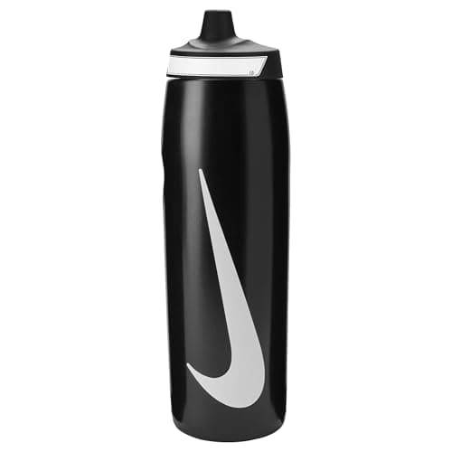 Image of Nike Refuel Bottle Grip 32oz 946 ml Water Bottle Sports Bottle Training Fitness Non-slip Grip, Black/Black/White