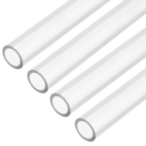 Image of sourcing map 4Pcs Rigid Water Cooling Tube, 10mm ID 14mm OD 0.5 Meter Long Hard PETG Computer Water Cooling Tubing for Water Cooling Systems, Clear