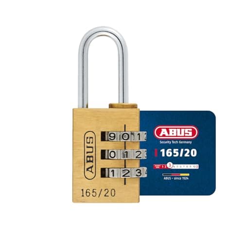 Image of ABUS Combination Padlock 165/20 - Brass Padlock - with Individually Adjustable Combination Code - Suitcase, Locker, Gym, School Lock - ABUS Security Level 3
