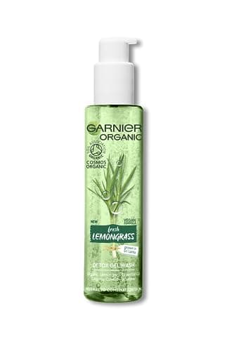 Image of Garnier Organic Detox Gel Wash, 150 Ml, Pack Of 1, Face Wash Infused with Organic Lemongrass Essential Oil, Deeply Exfoliate Skin, Everyday Cleaning, Vegan Formula