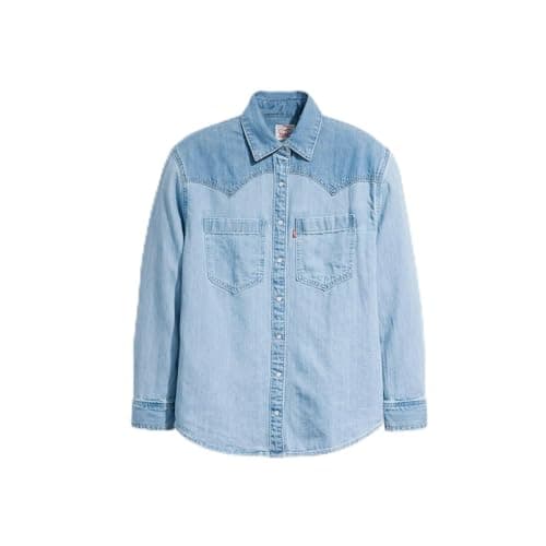 Image of Levi's Teodora Western Shirt Dark Indigo Worn in, Done and Dusted 2, S