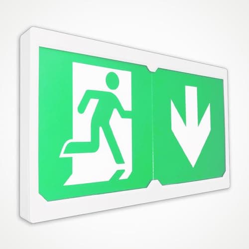 Image of LEDBRITE LED Emergency Exit Sign White Maintained & Non-maintained Exit Box 3W Auto Self Testing LiFePO4 Battery Rotatable Legend Safety Lighting