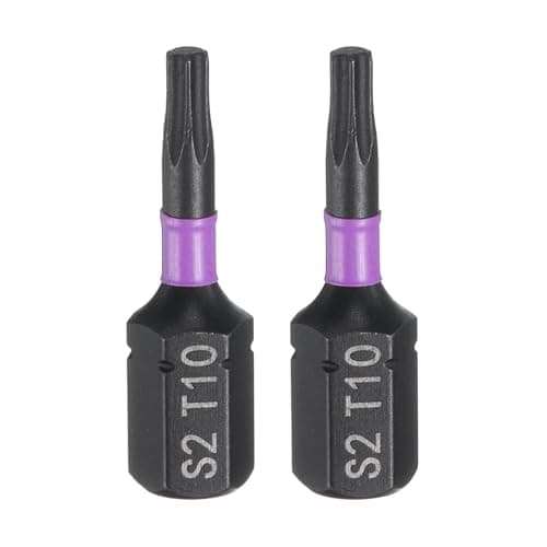 Image of sourcing map 2pcs T10 Torx Screwdriver Bit 1/4" Hex Shank 25mm/1" Length Magnetic Star 6 Point Head Hex Bits S2 Steel Screw Driver Bit Industrial Grade Electric Drill Bits