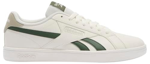 Image of Reebok Unisex Court Retro Trainers, Chalk/Chalk/Breakawaygreen, 35 EU, Chalk Chalk Breakaway Green, 3 UK