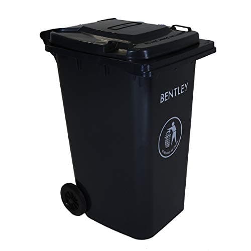 Image of CHARLES BENTLEY Wheelie Bin, 240 Litre, Black Wheelie Bin, Weatherproof, Durable, High Density Polyethylene, Two Wheels, Ultra Violet Resistant, Robust, Frost and Chemical Exposure (99x73x58.5cm)