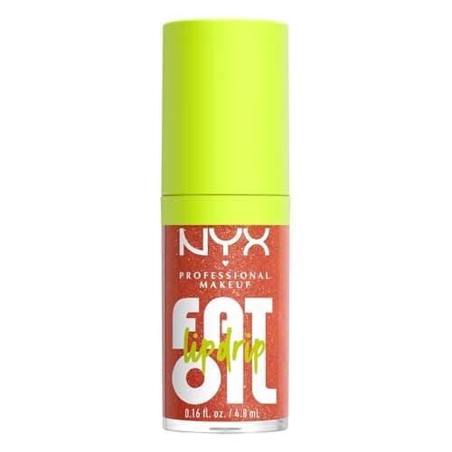 Image of NYX Professional Makeup Lip Oil, Fat Oil Lip Drip, High Shine Tinted Gloss, 12hr Hydrating Lip Treatment with Squalane, Non-Sticky, Vegan, Shade: Follow Back