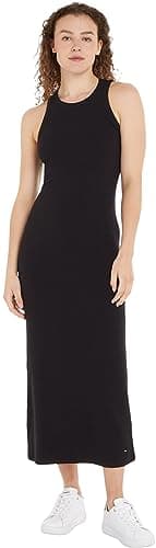 Image of Tommy Hilfiger Women’s Slim Fit Midi Dress, Black (Black), L
