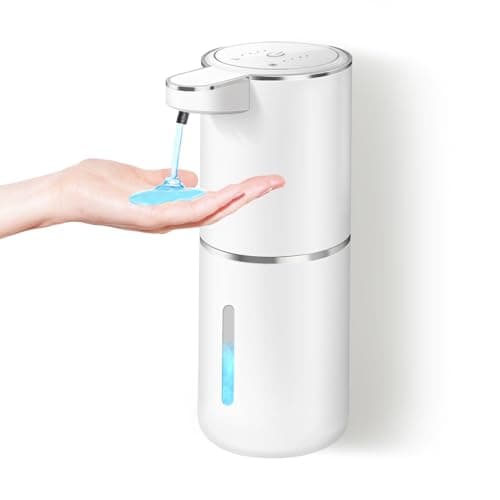 Image of Dalugo Automatic Liquid Soap Dispenser, 380ml Rechargeable Touchless Wall Mounted Soap Dispenser with 4 Adjustable Levels, IPX5 Waterproof for Kitchen and Bathroom (White)