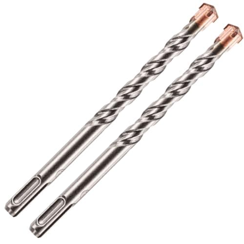 Image of Pack Of 2-10mm x 160mm Long SDS Plus High Performance Hammer Drill Bits, Professional Tungsten Carbide Cross Tipped Masonry Drill Bit For Brick, Concrete, Stone, Granite. 10mm SDS Drill Bit