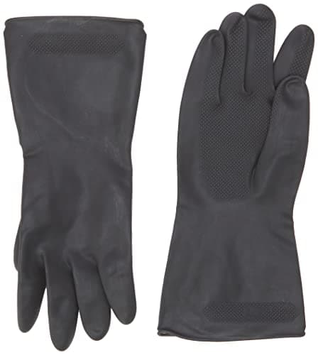 Image of Elliott Heavy Duty Household and Maintenance Rubber Gloves, Extra large Gloves with breathable flock Lining and non-slip grip, One pair of Black Gloves