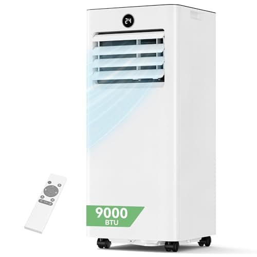 Image of JUMMICO 9000 BTU Portable Air Conditioner with Window Kit, 4-in-1 Mobile AC Unit – Cooling, Fan, Dehumidifier & Sleep Mode, Digital Display & Remote Control, for Rooms up to 28 m²