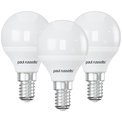 Image of paul russells LED Golf Ball Light, Small Edison Screw SES, 25w Equivalent, 2.5watt 250Lumens LED Bulbs, 2700K Warm White Lamps, Frosted G45 E14 Energy Saving Lightbulbs (Not Dimmable), 3 Pack