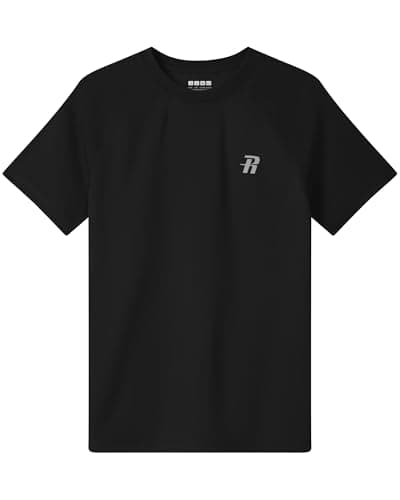 Image of Runhit Rash Vest Kids Girls Short Sleeve, UPF 50+ Boys UV Swim Top, Quick Dry Rashguard T-Shirt for Beach Running Fishing Surfing Outdoor Sport, Black Age 15-16 Years