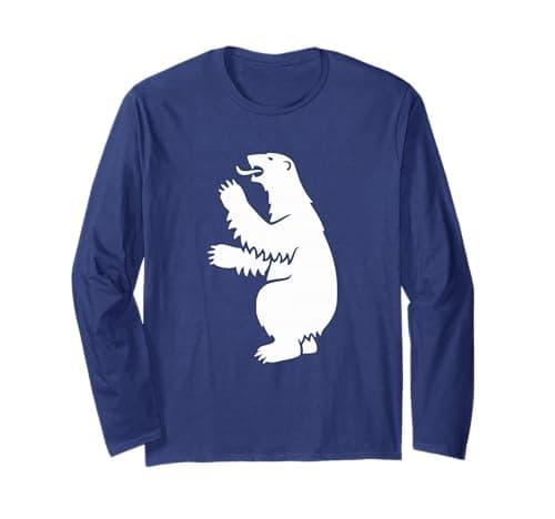 Image of Coat Of Arms Polar Bear Greenland Print Long Sleeve T-Shirt