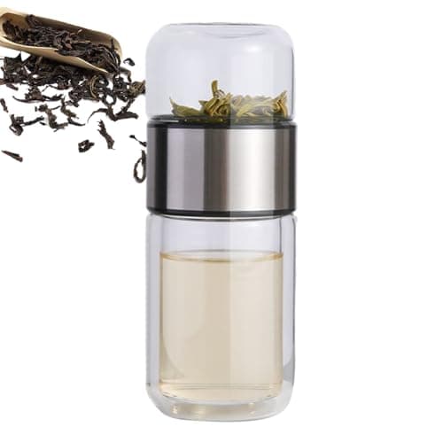 Image of 3-in 1 Smart Tea Diffuser - Pot Diffusers for Loose Tea, Hot & Cold Brewer with Effective Filter, Detachable Strainer, Reusable Glass Travel Coffee Cup