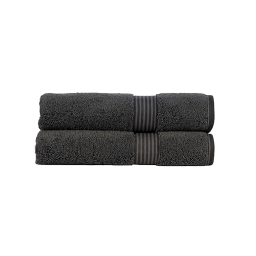 Image of Christy Supreme Hygro 2 Bath Towels Set | Graphite Dark Grey | 100% Luxury Supima Cotton | Ultra Soft | Super Absorbent | 650GSM | Plush and Long Lasting