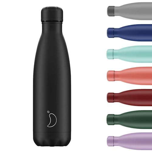 Image of Chilly's Water Bottle - Stainless Steel and Reusable - Leak Proof, Sweat Free - All Black - 260ml