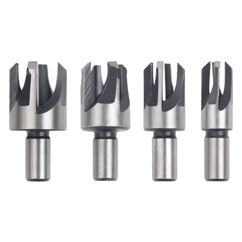 Image of Tekrill 4 Pieces Wood Hole Cutter Drill Bit Set, 6mm 10mm 13mm 16mm Tapered Plug Cutter Set Woodworking Tool Set TS/MSZ-01