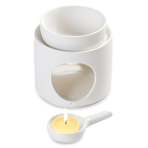 Image of Ceramic Wax Melt Burner, Oil Burners for Essential Oils, Tea Light Holder, Candle Burner for Home, Bedroom, Office, Decor, Festival, Gift