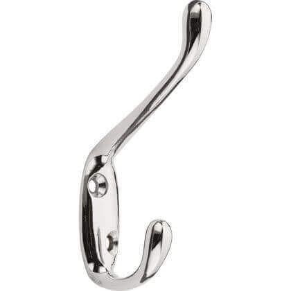 Image of Decohooks Robe, Hat & Coat Hook - Polished Chrome - Door and Wall Mountable - Single - Fixings Included