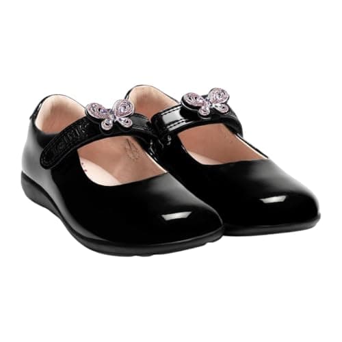 Image of Lelli Kelly Girls LK8483 NE03 Melody 2 Wide Fit G Black Patent School Shoes UK8 - UK2 (Black, UK Footwear Size System, Little Kid, Women, Numeric, Wide, 11)