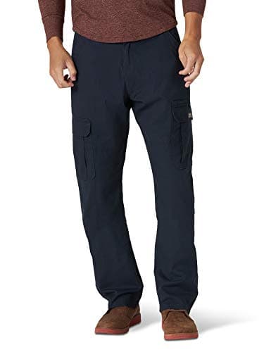 Image of Wrangler Men's Jeans Cargo Pant, Relaxed Fit, Straight Leg, Navy, 34W / 34L