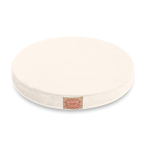 Image of baibu Chair Pads,Round Memory Foam Seat Cushion Lumbar Support Pillow for Chair,-White 16"