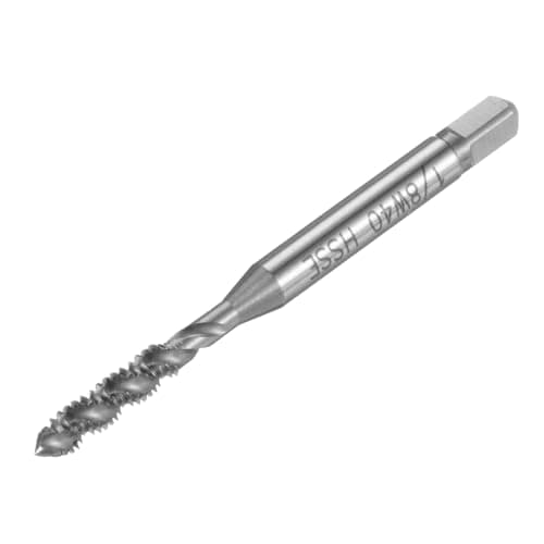Image of sourcing map 1/8"-40 BSW Spiral Flute Thread Tap, Machine Threading Tap HSS-Cobalt Screw Tapping Tool for Machinist Thread Repair, H2 Tolerance
