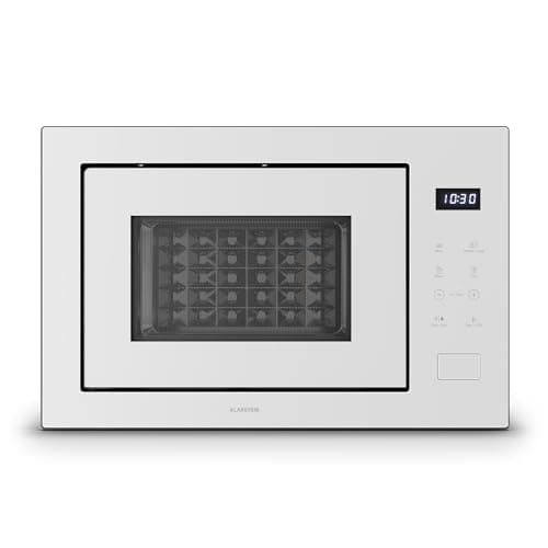 Image of Klarstein Velaire Built-in Microwave with Grill – 25L, 850W Microwave & 1200W Grill, 8 Programs, Touch Control, Stainless Steel, Integrated Microwave Oven, White