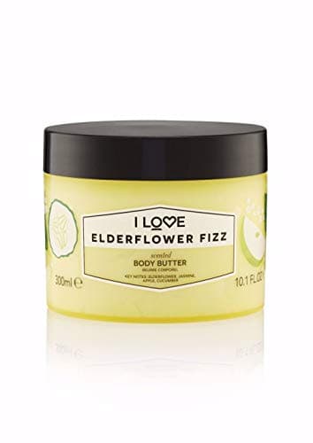 Image of I Love Elderflower Fizz Scented Body Butter, Packed With Shea Butter & Coconut Oil to Regenerate & Nourish the Skin, 85% Naturally Derived Ingredients, VeganFriendly 330ml