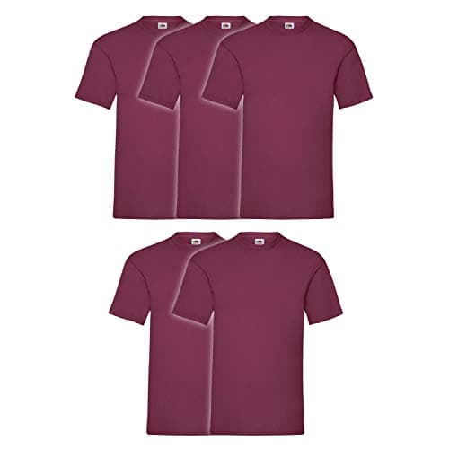 Image of Fruit of the Loom Men's T-Shirt (Pack of 5), burgundy, XL