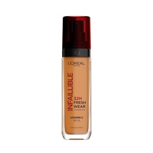 Image of L'Oréal Paris Liquid Foundation, Full Coverage, Lasting Wear, Hydrating, Water & Transfer-Proof, Lightweight, Fresh, Dewy & Glowing Skin, 330 Hazelnut