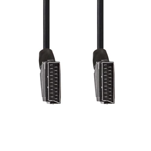 Image of NEDIS Scart Cable, PVC Cable with Nickel-Plated Angled Connectors, Secure Connection for DVD Player to TV - 1.5m