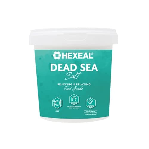 Image of Hexeal Dead Sea Salt 1kg – 1kg Bucket of Food Grade Coarse Dead Sea Salt for Soothing Baths, Beauty & Cosmetics – 100% Natural Salts for Bathing & Relaxation