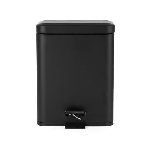 Image of Beldray Double Compartment Bin – 5 Litre, Dual Separation, Rectangular, Rubbish/Waste, Removable Inner Buckets, Suitable For Bedrooms & Bathrooms, Foot Pedal Function, Black