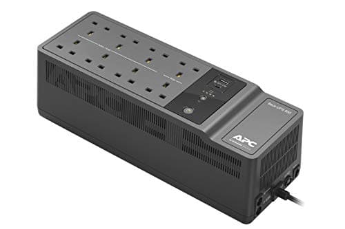 Image of APC by Schneider Electric BACK-UPS ES - BE850G2-UK - Uninterruptible Power Supply 850VA (8 Outlets, Surge Protected, 2 USB Charging Ports), Black, Pack of 1
