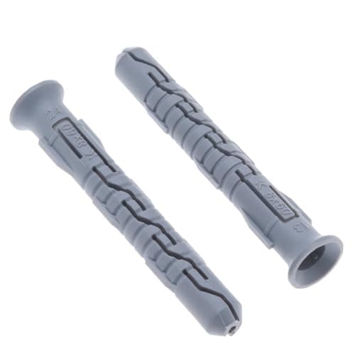 Image of 8mm x 100mm Long Plastic Wall Plugs for Screws, Heavy Duty Nylone Anchors, White Dowel Universal Expansion Fixings for Secure Mounting on Brick, Concrete, and Hollow Walls (Pack of 50)