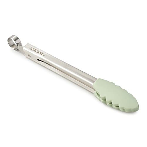 Image of Zeal Silicone Non Stick Kitchen Mini Tongs with Stainless Steel Handle (20cm) -Sage Green, 20 cm