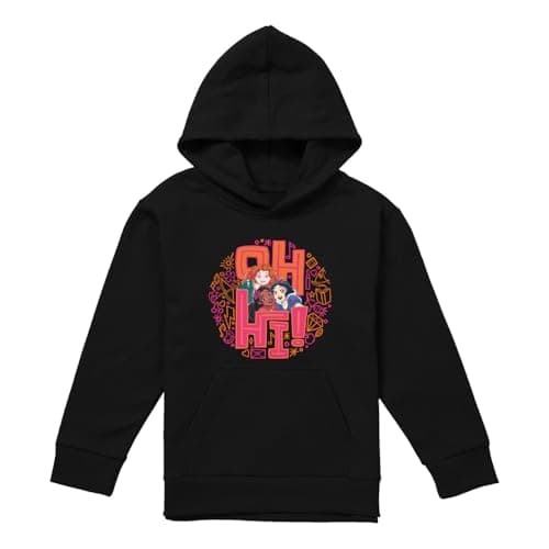 Image of Cotton Soul Disney Princess Oh Hi! Merida, Moana And Snow White Youth Kids Boy/Girls Pull-Over Hoodie, Black, 5-6 Years