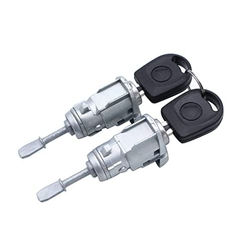 Image of 1 Pair 2 pcs Front Left Right Door Lock Barrel Cylinder 604837167 604837168 Compatible with VW POLO FOX GOLF IV BORA SKODA FABIA AUDI A6