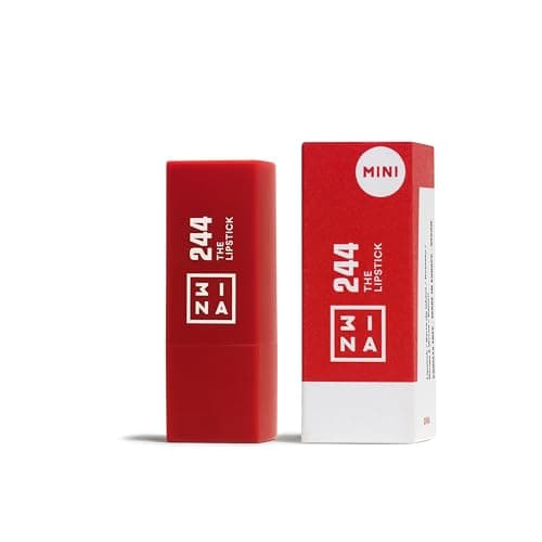 Image of 3INA MAKEUP - The Lipstick 244 (Mini) - Red Lipstick w Vitamin E & Shea Butter to Nourish the Lips - Travel Size Lip Colour
