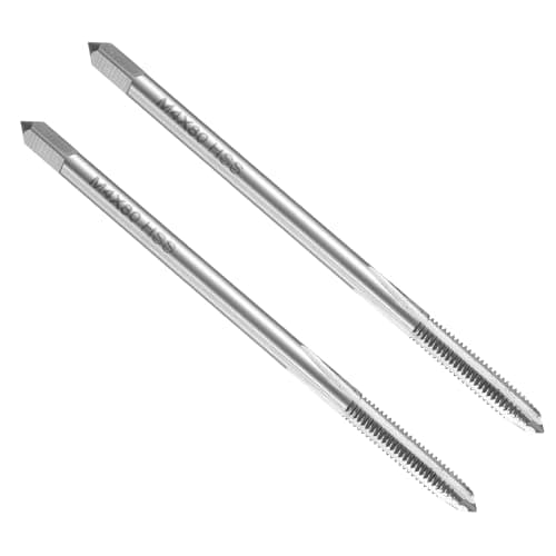 Image of sourcing map 2pcs Straight Flute Thread Taps, M4 x 0.7 H2 80mm Extra Long Metric Screw Machine Tap Threading Tapping Tools, High-Speed Steel 6542 (HSS 6542)