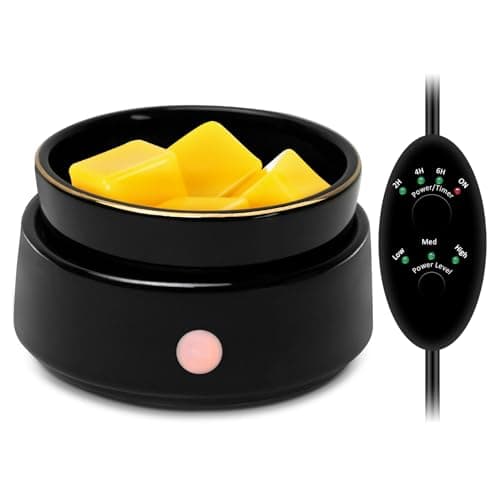 Image of Wax Melt Warmer Candle Warmer - Electric 4-in-1 Ceramic Wax Burner Melter with Timer & Auto Shut-Off for Scented Wax Melts, Candle Jars, Essential Oil, Coffee Home Office Bedroom Decor Gift (Black)